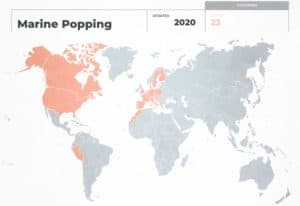 Carte des pays visités par Marine Popping